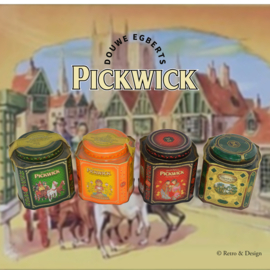 Serie de cuatro latas de té vintage para Pickwick Tea de Douwe Egberts  Fabricante: Douwe Egberts