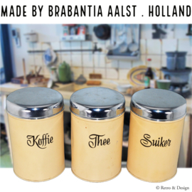 Stilvolle vintage Brabantia Vorratsdosen für Kaffee, Tee und Zucker