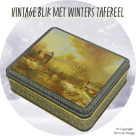 Elegante Vintage-Blechdose mit Winter-Nostalgie
