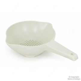 Vintage Tupperware Handzeef/Vergiet met Steel – Wit – Jaren 70 – Compacte Keukenhulp