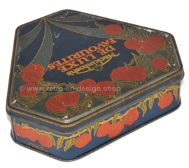 Vintage triangular toffee tin for Mackintosh's De Luxe Favorites