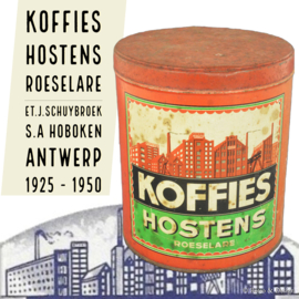 Lata vintage para almacenar granos de café - marca Koffie Hostens, Roeselaren