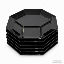 Grillplatte, Fondue teller oder Vorspeisenteller von Arcoroc France, Octime schwarz Ø 25 cm