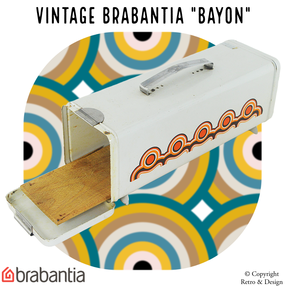 Boîte à pain d'épices vintage blanche Brabantia des années 1970 — Modèle « Bayon »