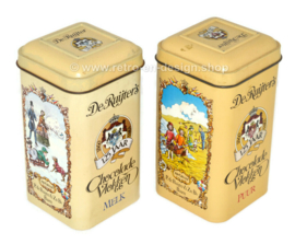 Vintage blikjes 125 jaar De Ruijter's Chocolade Vlokken Melk en Puur 1974