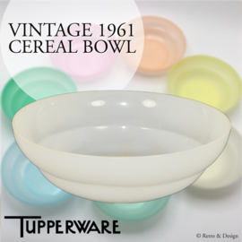 Plato o tazón Tupperware vintage para cereal o budín, blanco