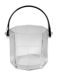 Ice bucket for ice cubes by Arcoroc France, Octime Clear.