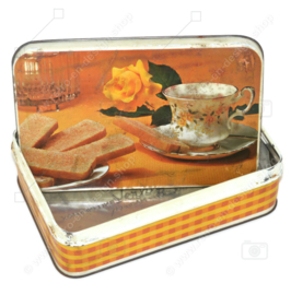 Rectangular vintage tin with separate lid for "Verkade" Langetjes