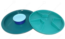 Tupperware Preludio collection service mit sechs Fächern, grün/blau