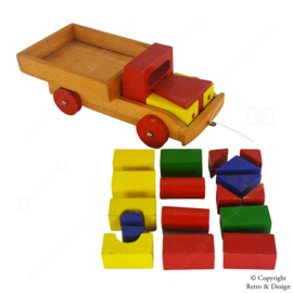 Siso Wooden Toy Truck with Building Blocks