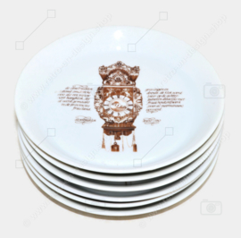 Set of six pastry plates as an addition of the well-known Nutroma - Mitterteich Clock tableware