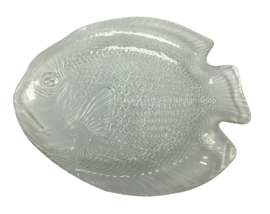 Vintage Arcoroc France Plato de pescado de vidrio, plato de servir 26 cm