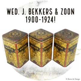 Set Único y Nostálgico: Latas Antiguas de Almacenamiento de Wed. J. Bekkers & Zoon, 1900-1924