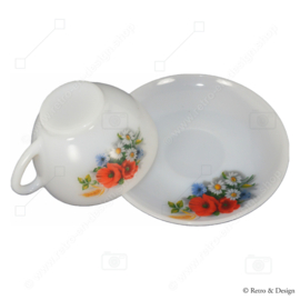 Arcopal France Tasse und Untertasse, Fleurs de Champêtre / Feldblumen