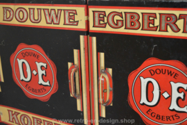 Große Vintage Ladenblechdose mit zwei Türen von Douwe Egberts Kaffee Tee, 1753