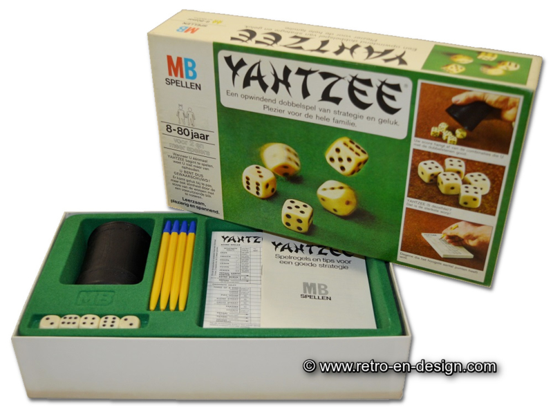 cursief optellen Illustreren Vintage Yahtzee dobbelspel van MB uit 1976 | A R C H I E F ! - ( sold out )  | Retro & Design - 2nd hand collectibles - Webshop voor Retro-Vintage  woonaccessoires