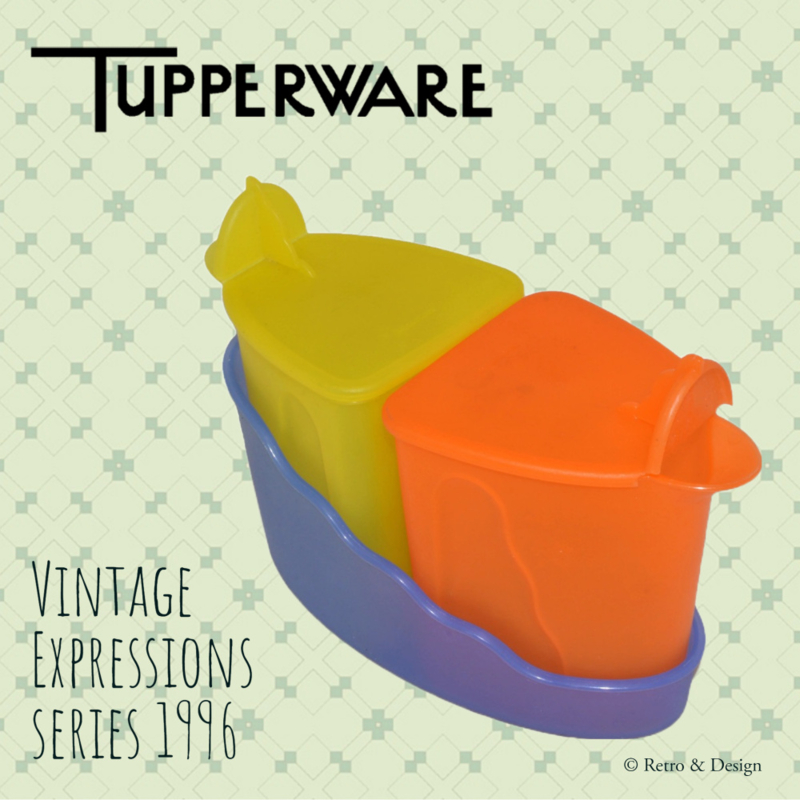 Vintage Tupperware Expressions Juego de azúcar y crema en una bandeja