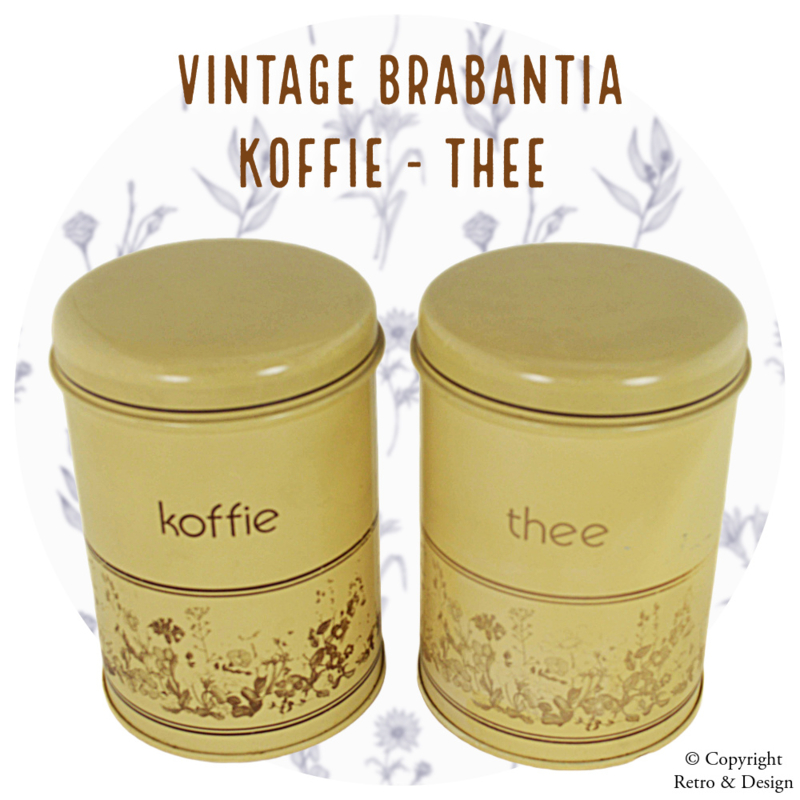 "Betoverende Brabantia: Vintage Koffie- en Theebus Set met Wilde Bloemen Decor"