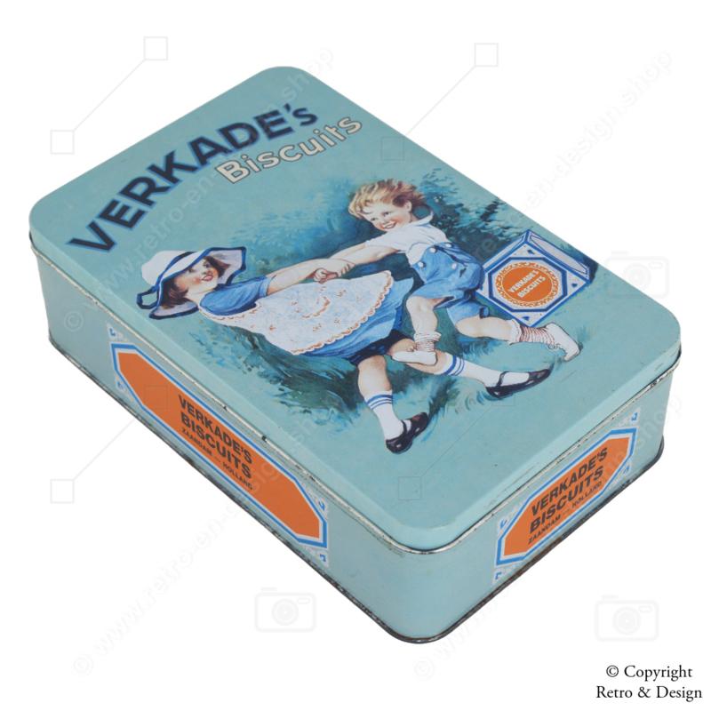 "Nostalgic Verkade Vintage Cookie Tin: A Timeless Piece of Dutch History"