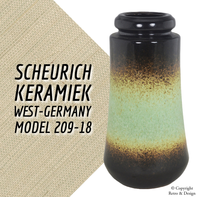 West-Germany vaas, model 209-18, vervaardigd door Scheurich Keramik