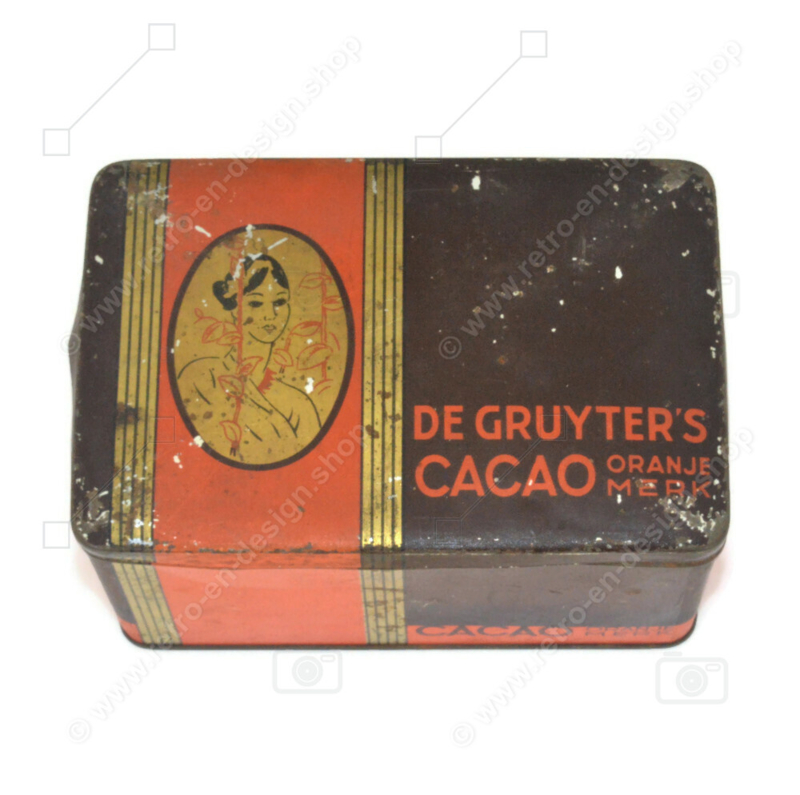 Boîte vintage pour cacao de marque orange par De Gruyter