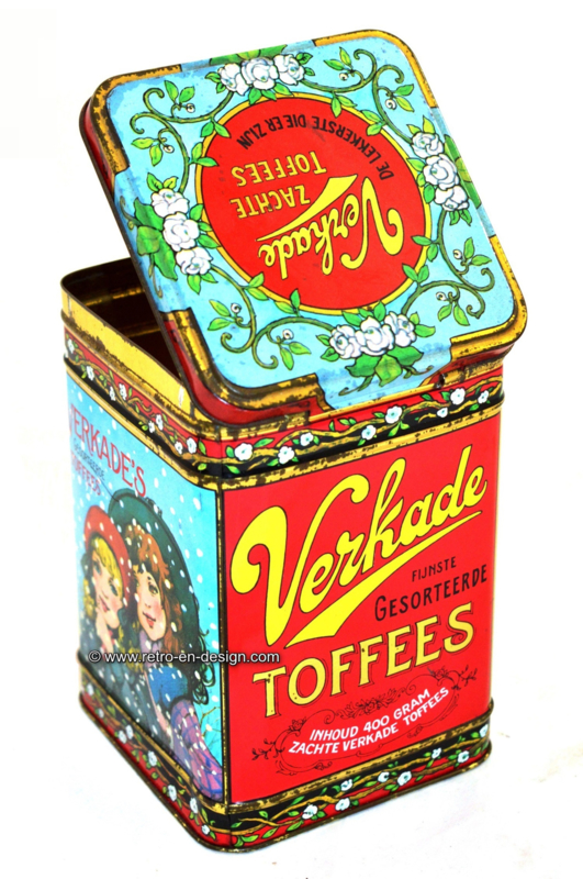 Vintage blik Verkade gesorteerde toffees | A R C H I E F ! - ( sold out ) Retro & Design - 2nd hand collectibles - Webshop voor Retro-Vintage woonaccessoires