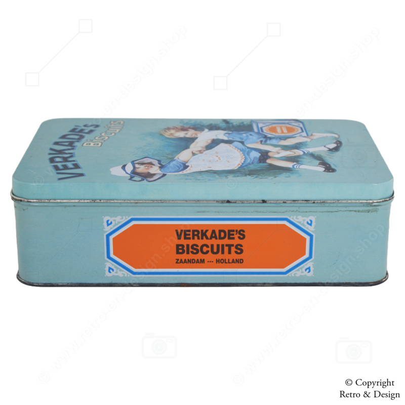 "Nostalgic Verkade Vintage Cookie Tin: A Timeless Piece of Dutch History"