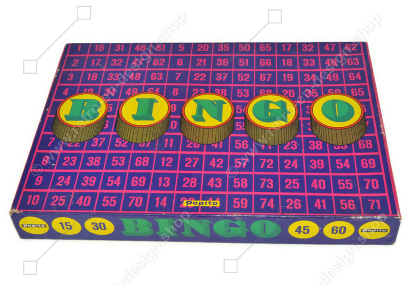 Bingo • een bordspel Papita • 1977 | Spellen | Retro Design - 2nd hand collectibles - Webshop Retro-Vintage woonaccessoires