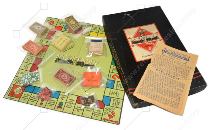 De vreemdeling delicaat smal Vintage Monopoly Junior. Spel uit 1941 / 1942, Nederlandse uitgave | SPELLEN  | Retro & Design - 2nd hand collectibles - Webshop voor Retro-Vintage  woonaccessoires