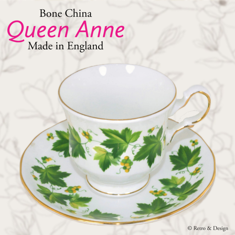 Porseleinen kop en schotel "Queen Anne" - Bone China made in England
