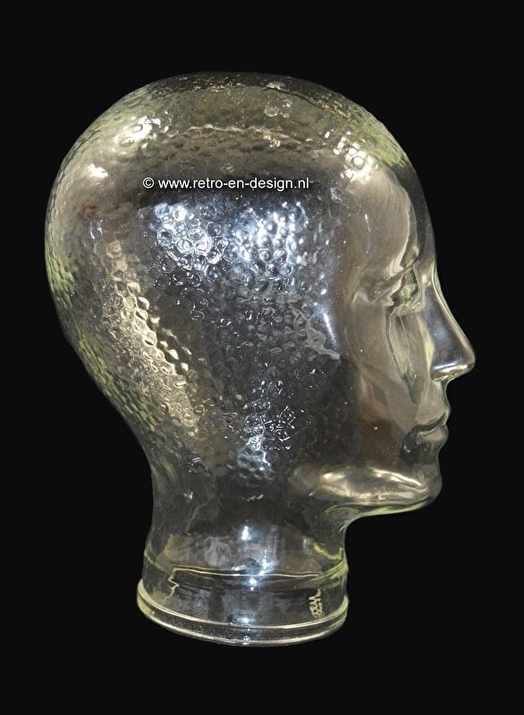 glazen hoofd kop jaren 70 | ARCHIEF (uitverkocht) | Retro & Design - 2nd hand - Webshop voor Retro-Vintage woonaccessoires