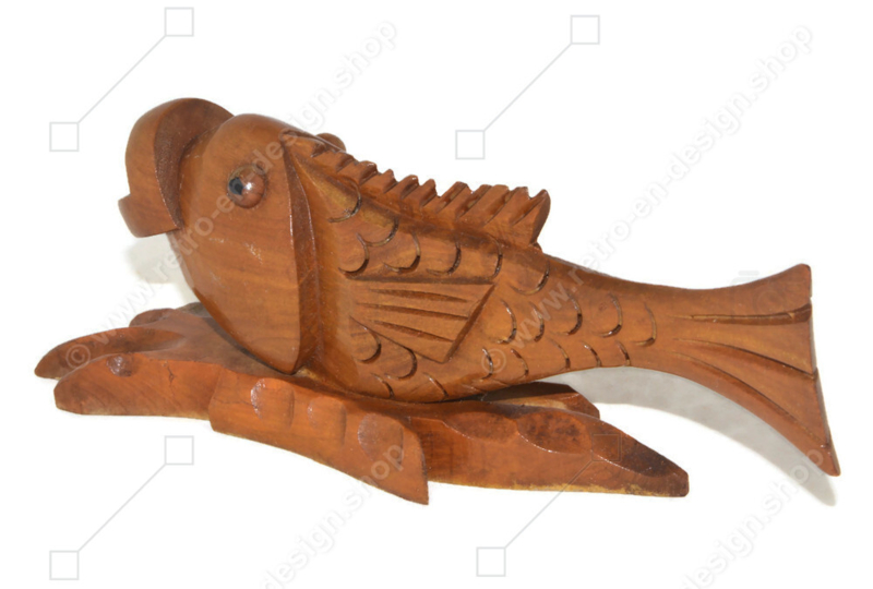 Vintage sculptuur / houtsnijwerk vis