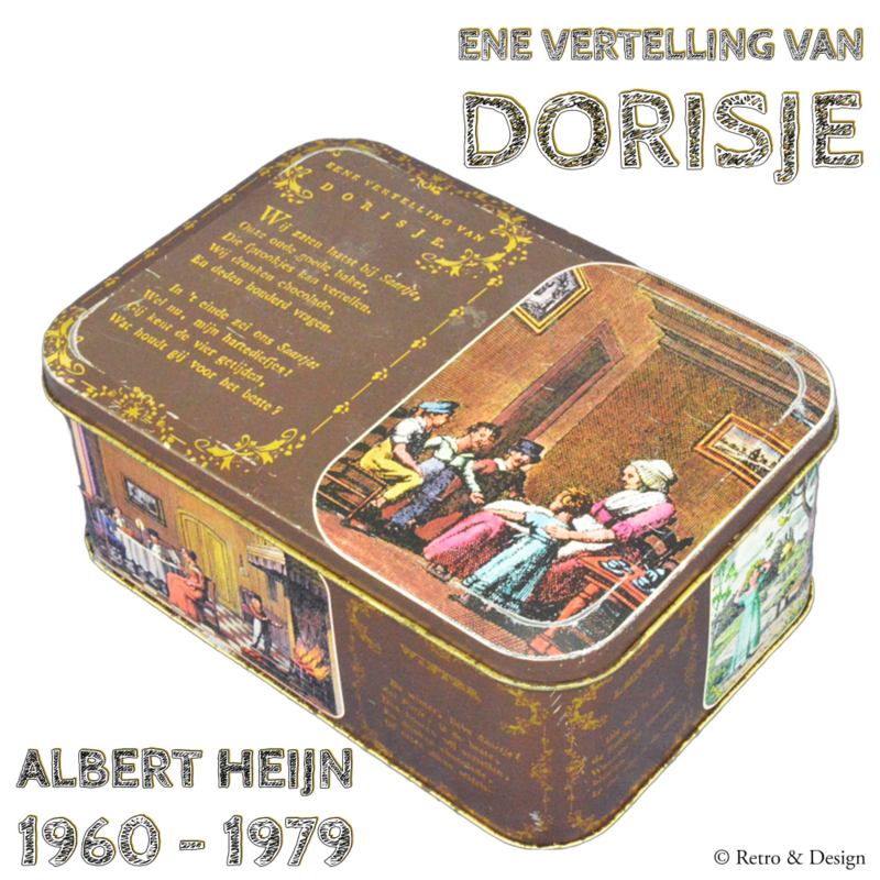 Vintage blikken trommel  'Eene vertelling van Dorisje' Albert Heijn