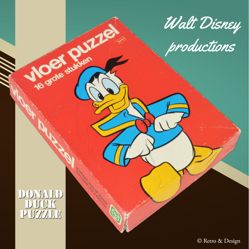 Grote vintage Donald Duck vloerpuzzel 47 x 60 cm