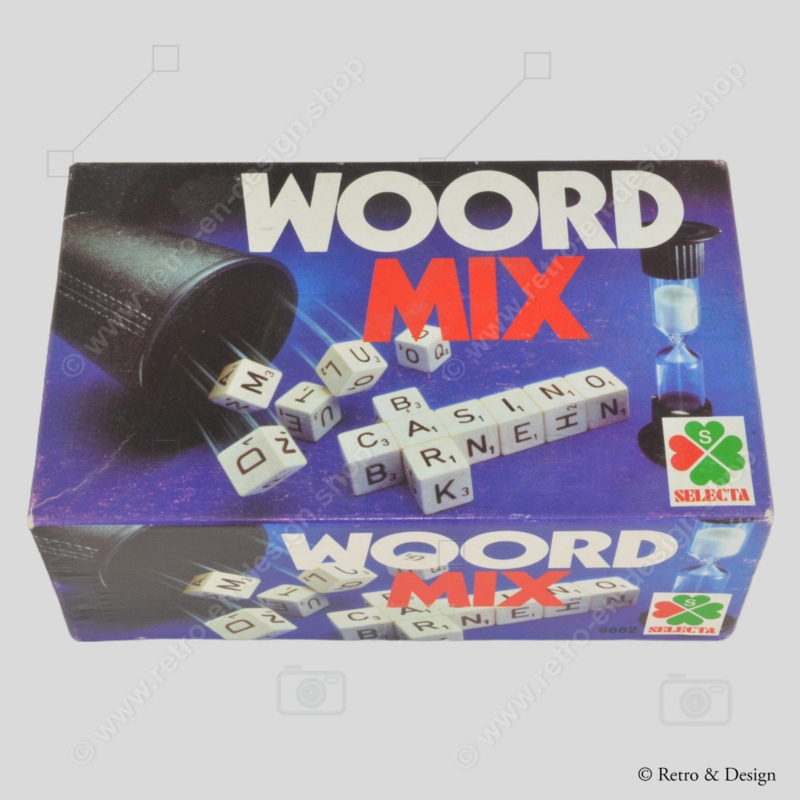 Woord Mix, een vintage woord-/dobbelspel van Selecta