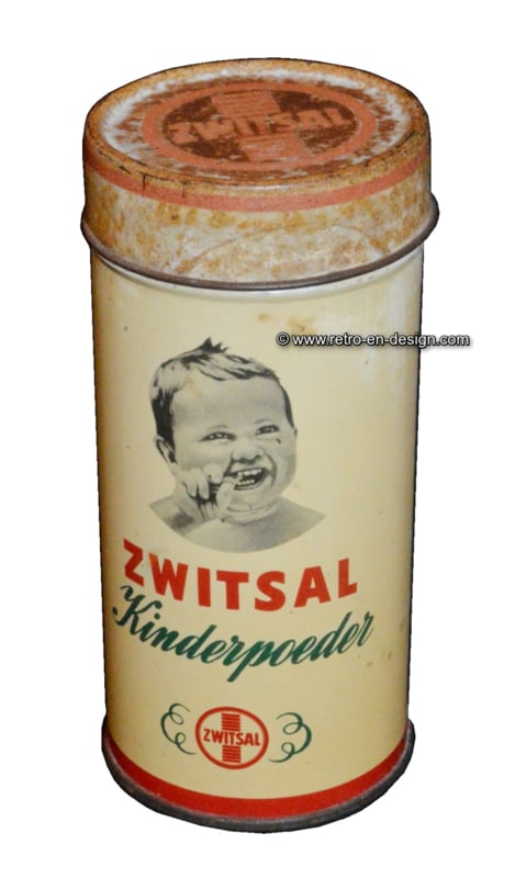 Vintage tin Zwitsal kinderpoeder | A R C H I V ! ( sold out ) | Retro & Design - 2nd hand collectibles - Webshop for Retro-Vintage home accessories
