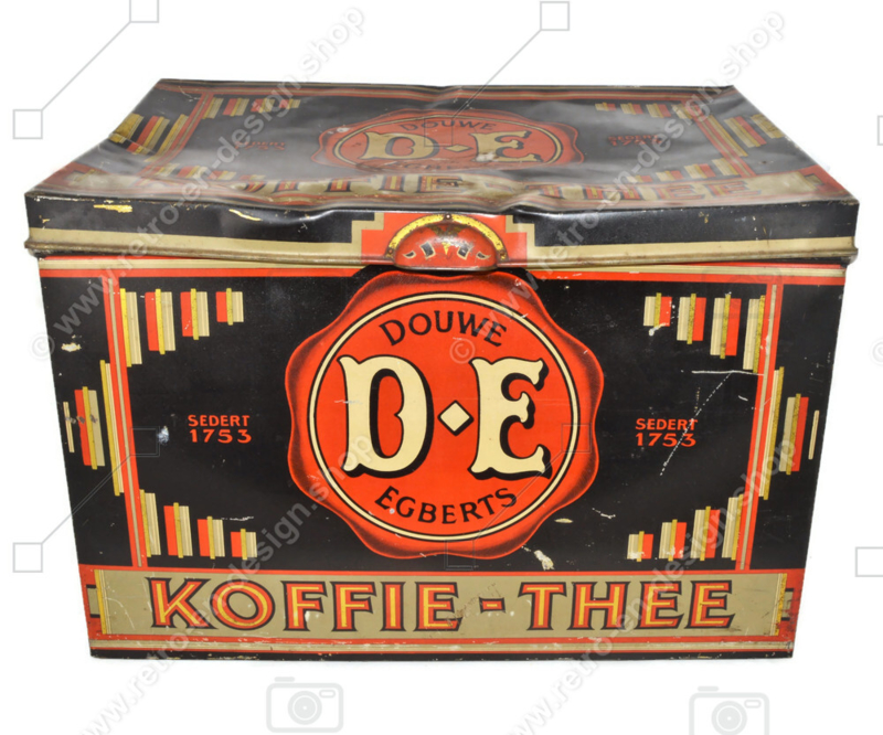 Large brocante shop counter tin by Egberts for coffee and tea | VINTAGE TINS | Retro & Design - 2nd hand collectibles - Webshop for Retro-Vintage home accessories
