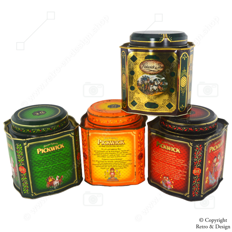 🌟 Set van vier prachtige vintage Pickwick theeblikken - een tijdloze schat uit het verleden! 🌟