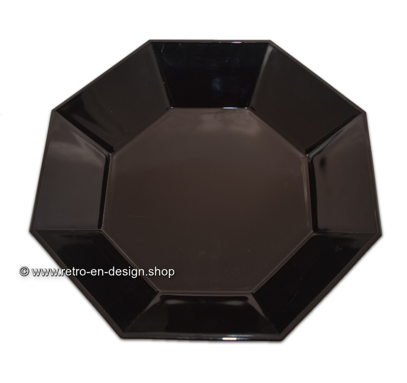 Groot diep bord of schaal van Arcoroc France, Luminarc Octime-zwart