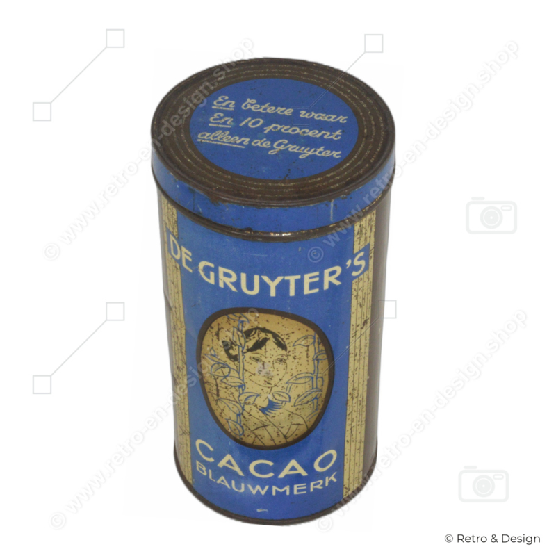 Runde Vintage Dose für die kakaoblaue Marke von De Gruyter