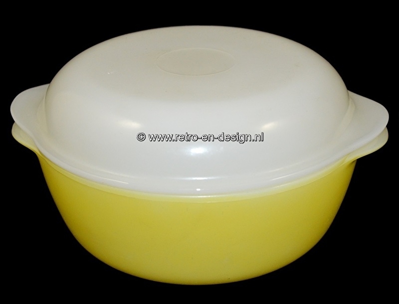 Arcopal France Opale, Gele ovenschaal met wit deksel