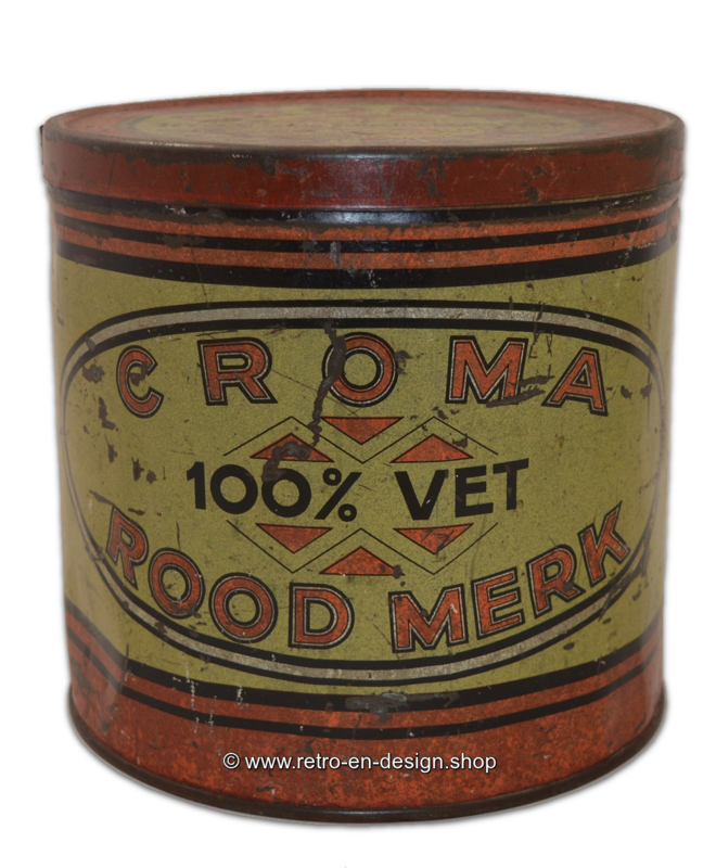 Vintage tin made by Croma merk 100% vet | JUST SOLD | Retro & Design - 2nd hand collectibles - Webshop for Retro-Vintage home accessories