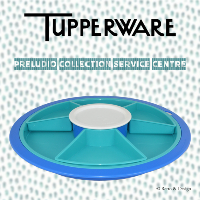 Tupperware Preludio collection service mit sechs Fächern, grün/blau/weiß