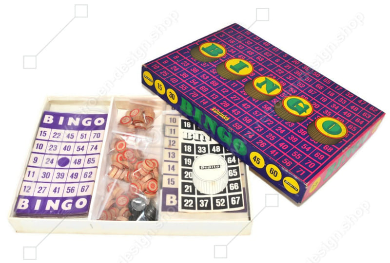 Bingo • een bordspel Papita • 1977 | Spellen | Retro Design - 2nd hand collectibles - Webshop Retro-Vintage woonaccessoires