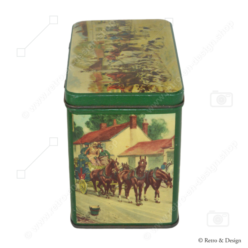 Vintage Teedose von 'De Gruyter' mit Bildern einer englischen Fuchsjagd
