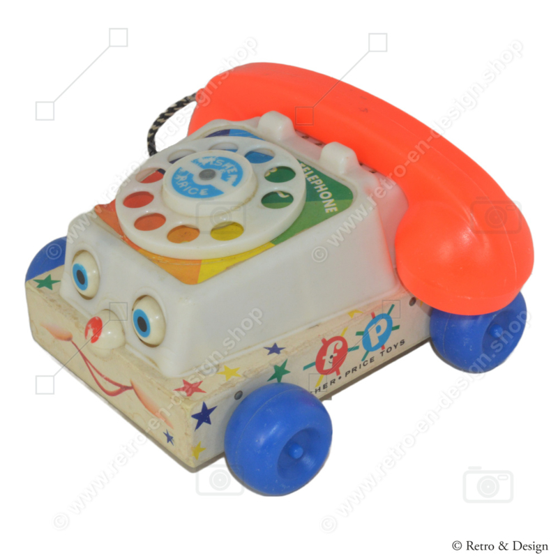 Teléfono de juguete antiguo "Chatter" de Fisher-Price de 1961