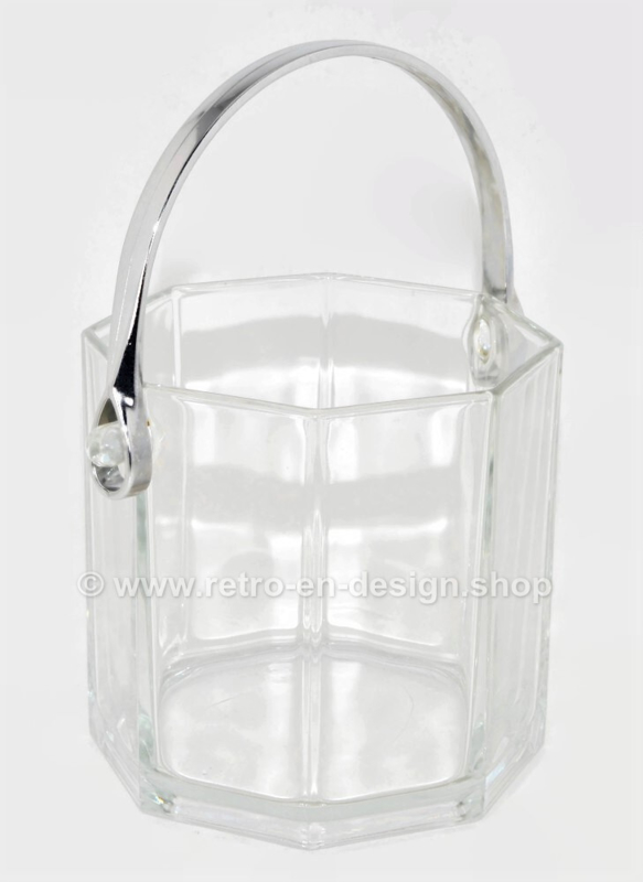 Vintage IJsemmer voor ijsklontjes van Arcoroc France, Octime Clear helder glas