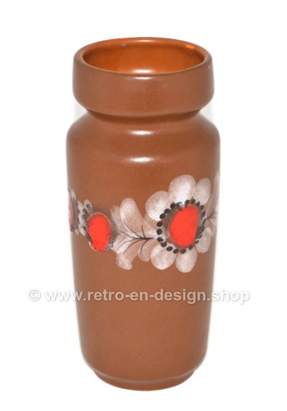 Vintage aardewerk vaas met bloemdecoratie modelnr. 3046
