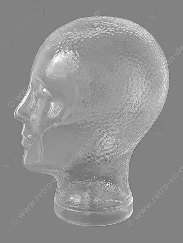Vintage transparent glass head from the 60s - 70s