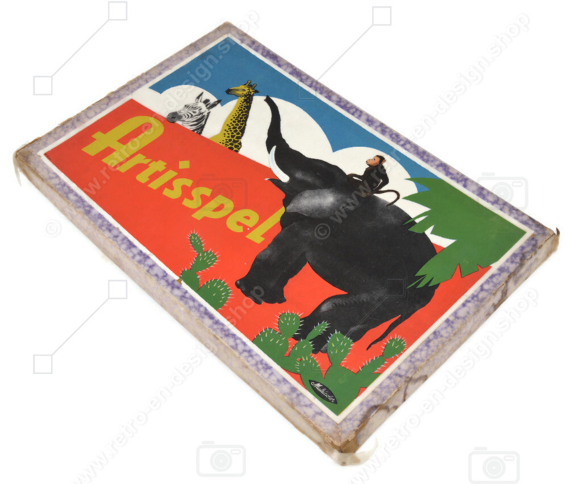 Bordspel Artisspel met vermelding 'De op dit spel voorkomende dieren zijn in levende lijve in Artis te Amsterdam te zien! - 1941